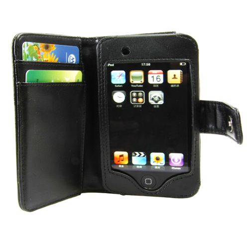 Leather Case for Apple Ipod Toucu1/2 8/16/32GB/8 Black