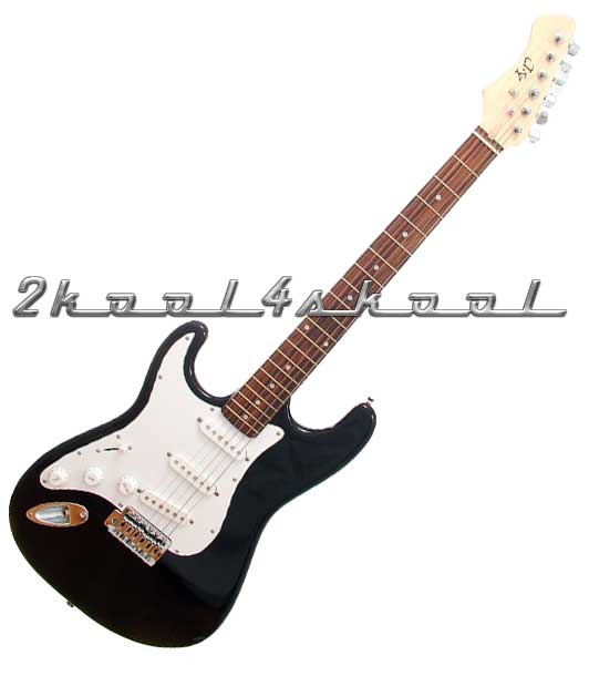 LEFT HAND Electric Guitar BLACK+extras-LEFTY HANDED
