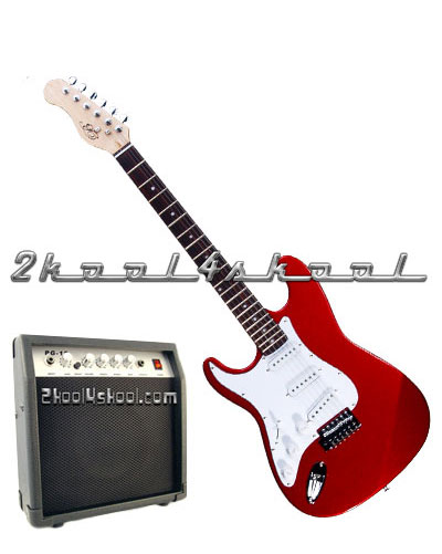 RED LEFT HANDED Electric Guitar + 10w Amp lefty hand