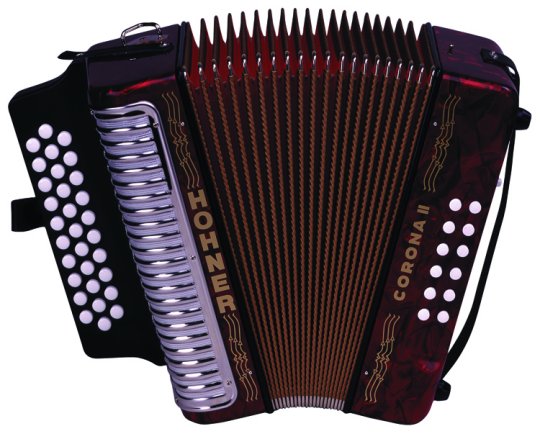 hohner corona ii button accordion red pearl GCF NEW 31