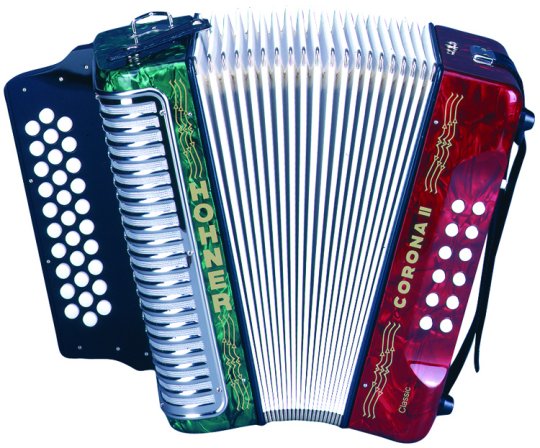 hohner corona ii classic button accordion tri color NEW