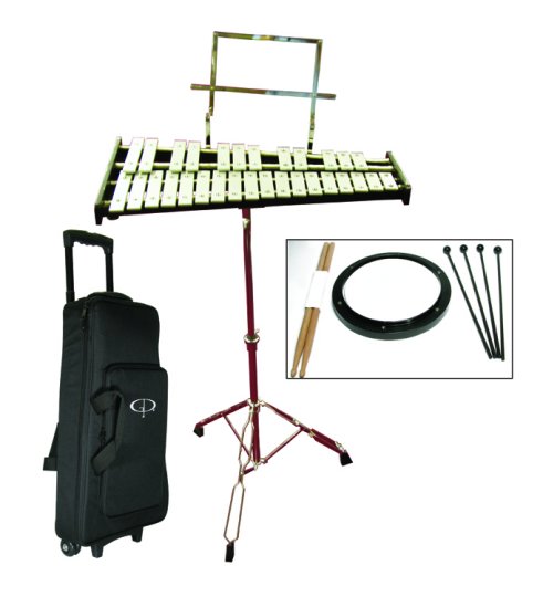 Percussion Bell Kit w/Stand+case+Practice Pad-xylophone