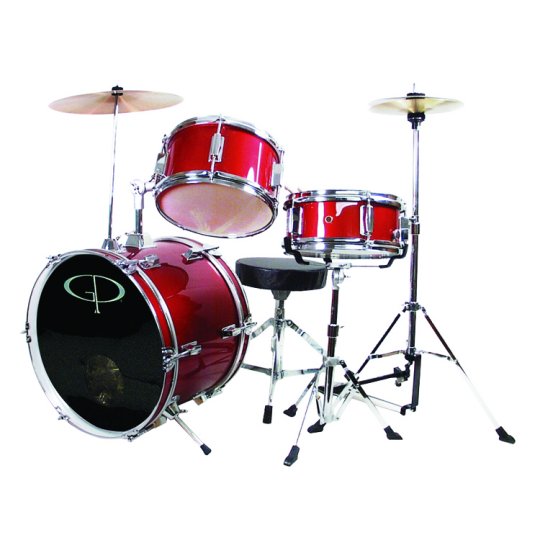 GP Red 3 Piece Junior Child Drum Set kids 6 & up NEW