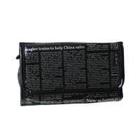 Qicai letter waterproof makeup bag (brown)