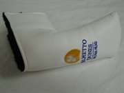 12-ame-paldunes-putt-wht-n: AME Golf Putter Headcover Palmetto Dunes Hilton Head Logo White/Blue NEW