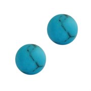 BS-95-TURQUOISE-2: Sterling Silver Turquoise Round 6mm Gemstones Stud Earrings