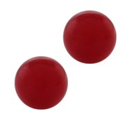 BS-421: 8mm Stunning Round Red Jadeite on 925 Sterling Silver Earring Studs