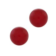 BS-413: 6mm Stunning Round Red Jadeite on 925 Sterling Silver Earring Studs