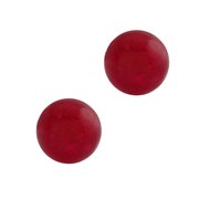 BS-405: 6mm Stunning Round Red Jadeite on 925 Sterling Silver Earring Studs