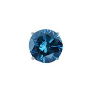 EAR-0038-RD-DI-BL-WG18K: 1.10 Ct Round Blue SI1-SI2 Diamond 18K White Gold Men's Single Stud Earring