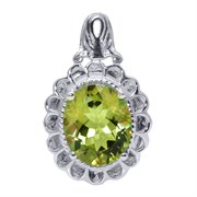 WRC-CHA-75-SILVER: 4.65 Ct Yellow Twilight Mystic Quartz Silver Pendant 12X10MM With Chain
