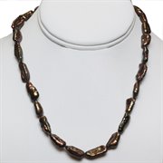 JKW-107: Irregular Long Fresh Water Pearl in11mm Lobster Clasp