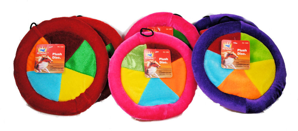 6 Plush Disc Frisbee Dog Play Toy Purple Pink Red New
