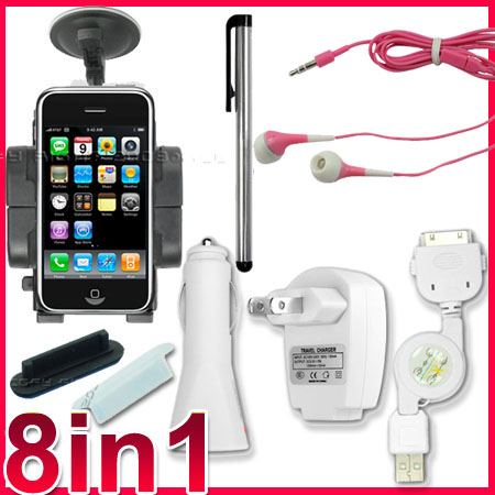 ACCESSORY BUNDLE WALL+CAR CHARGER FOR IPHONE 3G S 4 G  