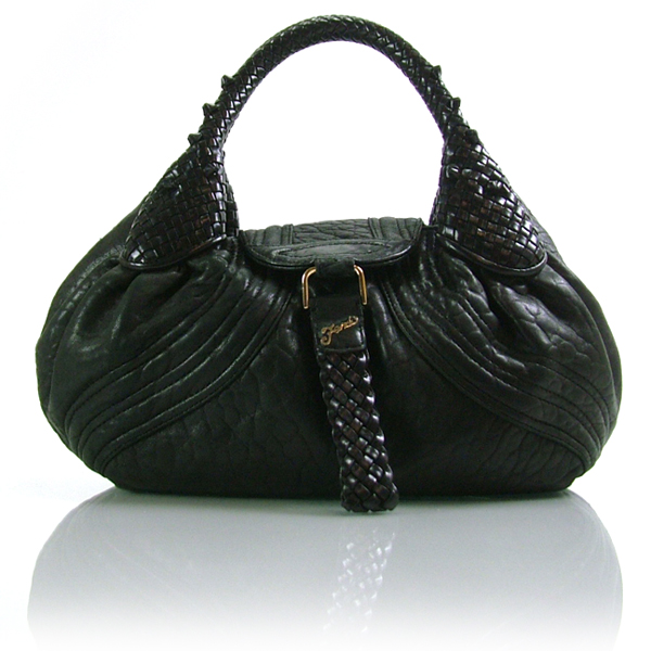 FENDI Nappa Leather Bauletto Baby Spy Bag Tote Black | eBay