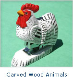 Carved wood animals