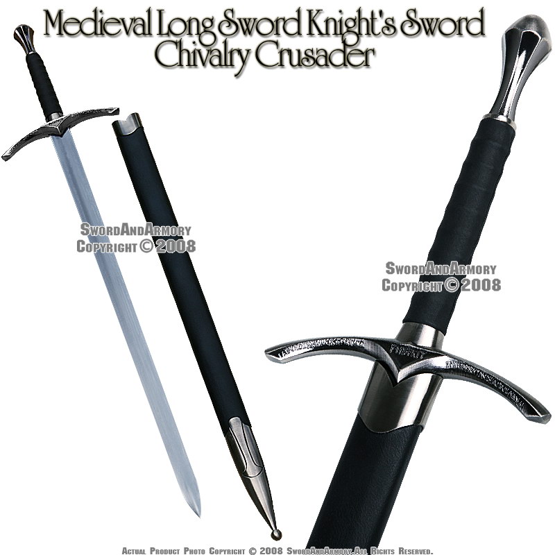 Medieval Crusader Knight Long Sword Chivalry w Scab