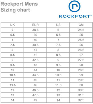Rockport Shoe Size Chart