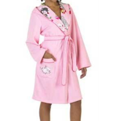 Girls Pink Nick & Nora Christmas Kittens Robe kitty cat  