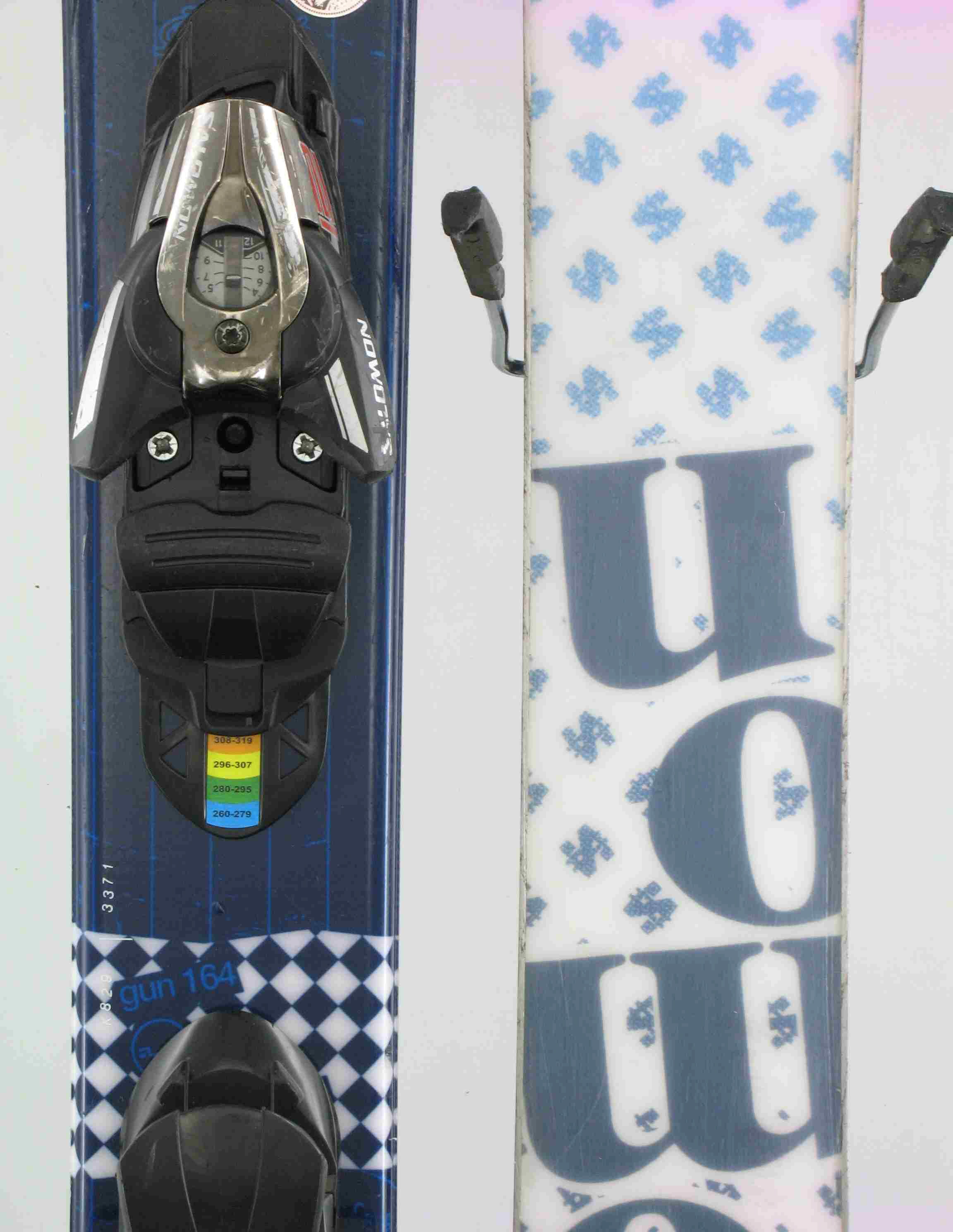 Salomon Used Gun Twin Freestyle Skis w Binding 164cm B