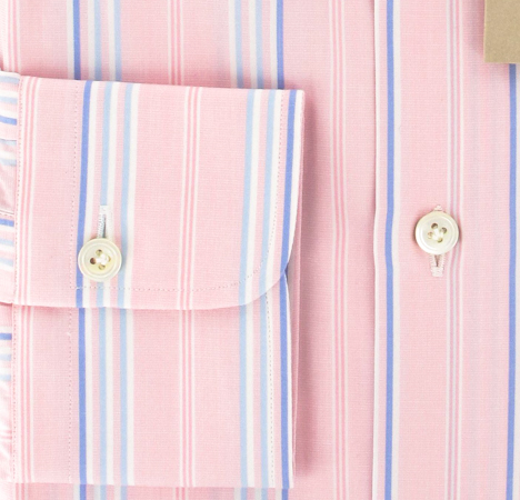 New $375 Finamore Napoli Pink Shirt 16/41  