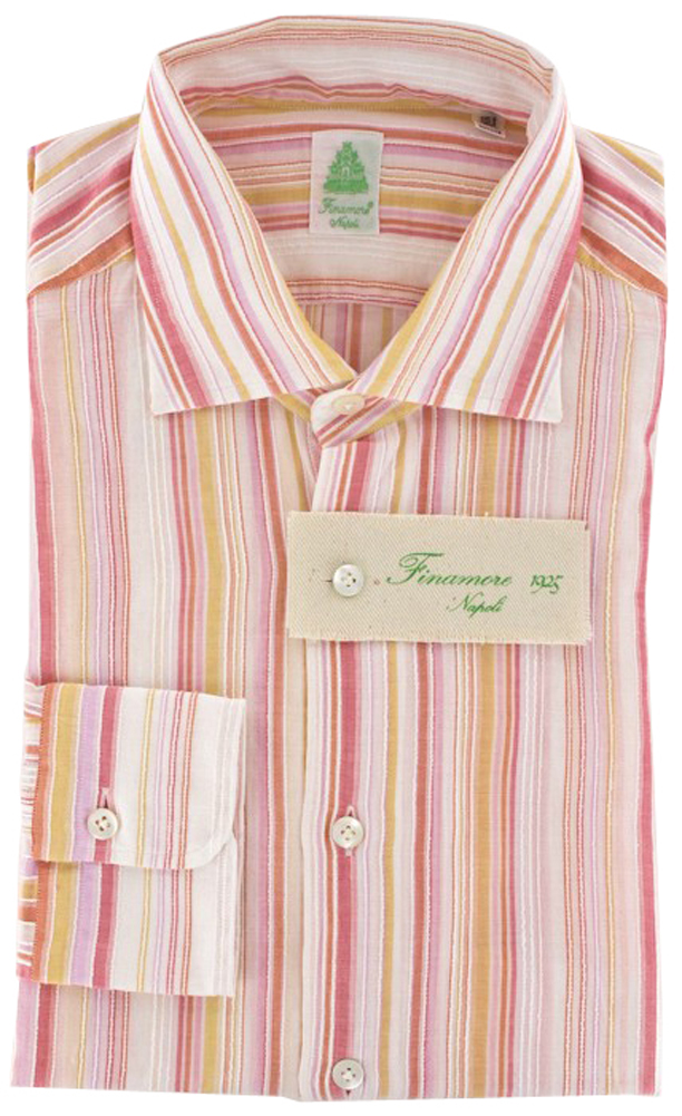 New $425 Finamore Napoli Orange Shirt 15.75/40  