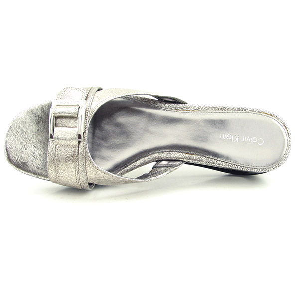 Calvin Klein CK Yanni Silver Sandals Shoes Womens 9 5