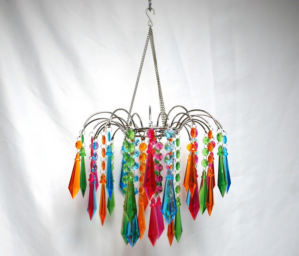 Multi Colored Beaded Fountain Chandelier