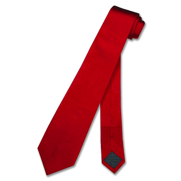 High Quality Skinny Narrow Thin Neck Tie APPLE RED 2.5  