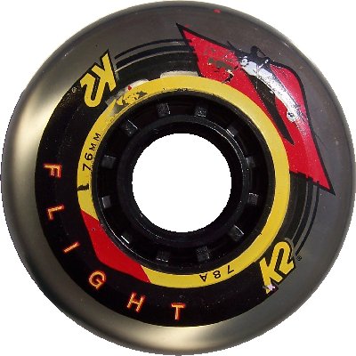 Clear Black 76mm 78a K2 FLIGHT Inline Skate Wheels (8)