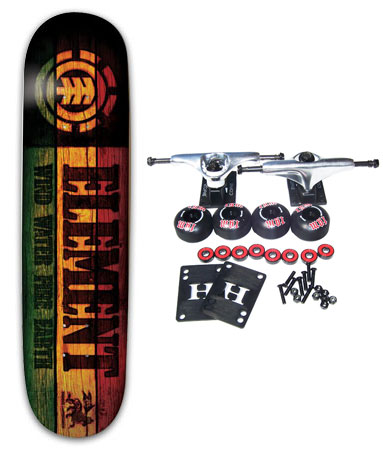 ELEMENT SKATEBOARDS RASTA BRANDED Complete Skateboard  