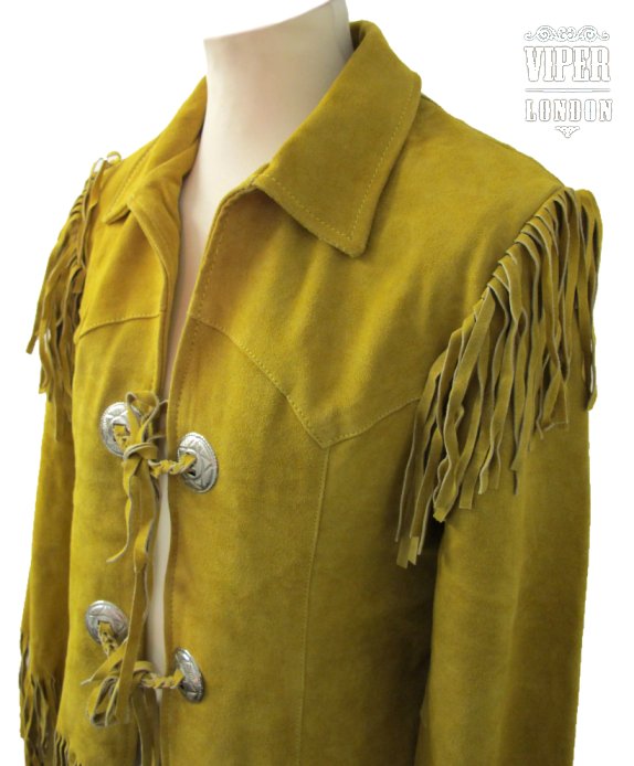 Ladies Buckskin Cowboy Western Fringed Jacket M L XL  