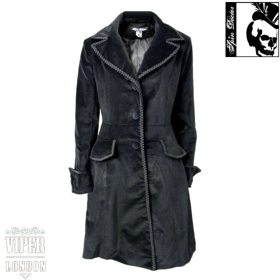 Spin Doctor Dandy Velvet Frock Coat Goth Emo 10 16